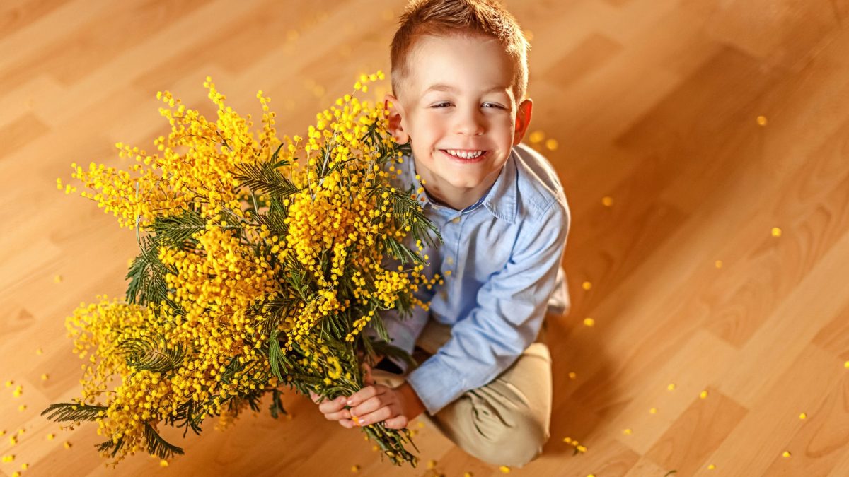 festa donna mimosa bambino