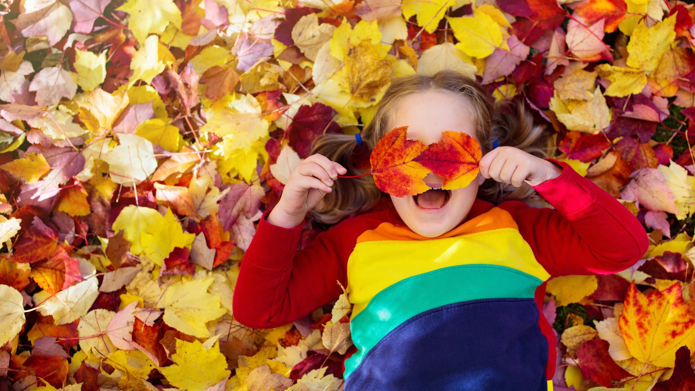bimbi in autunno