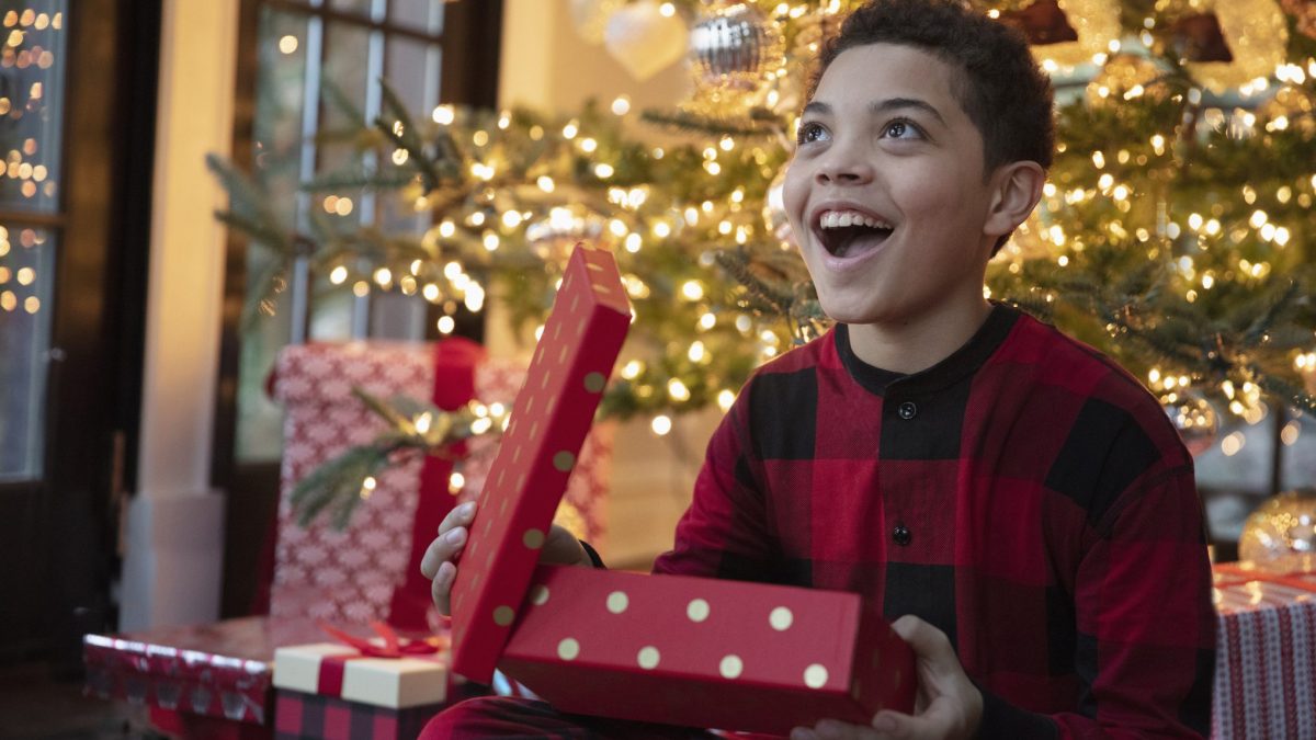 bimbo emozionato a Natale