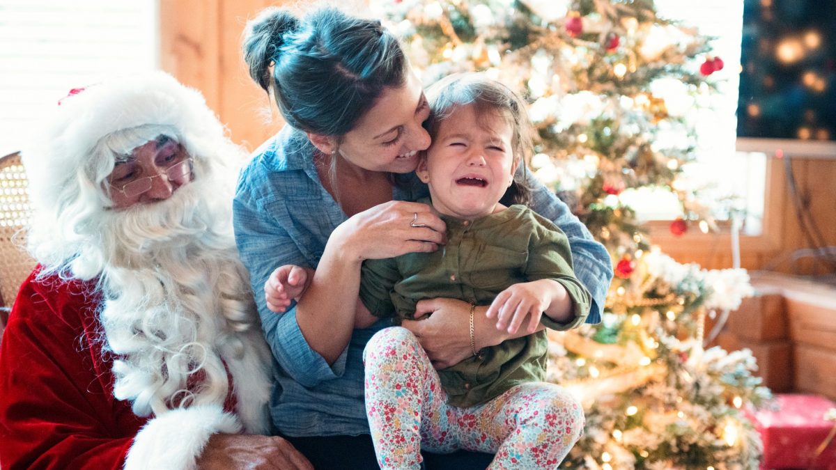 bimba piange per babbo Natale